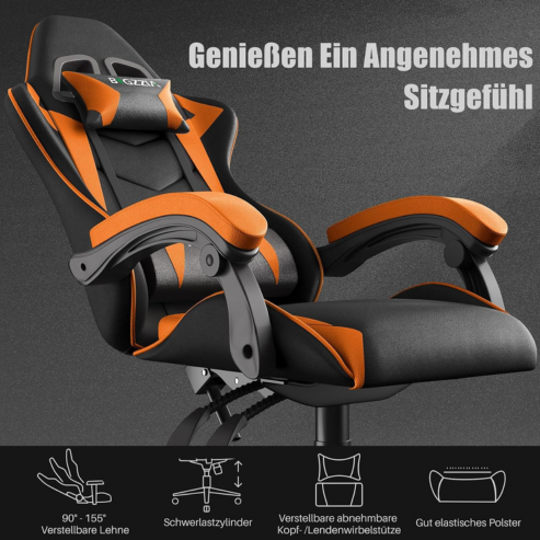 Dowinx – Chaise de gaming ergonomique en cuir PU